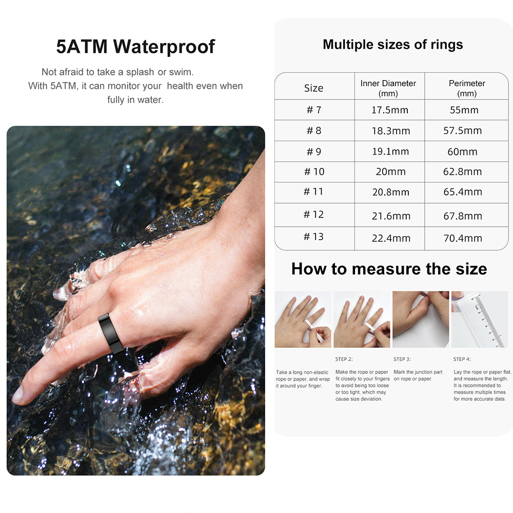 R09 Stainless Steel Smart Ring - Temperature Ring Skin avis et prix