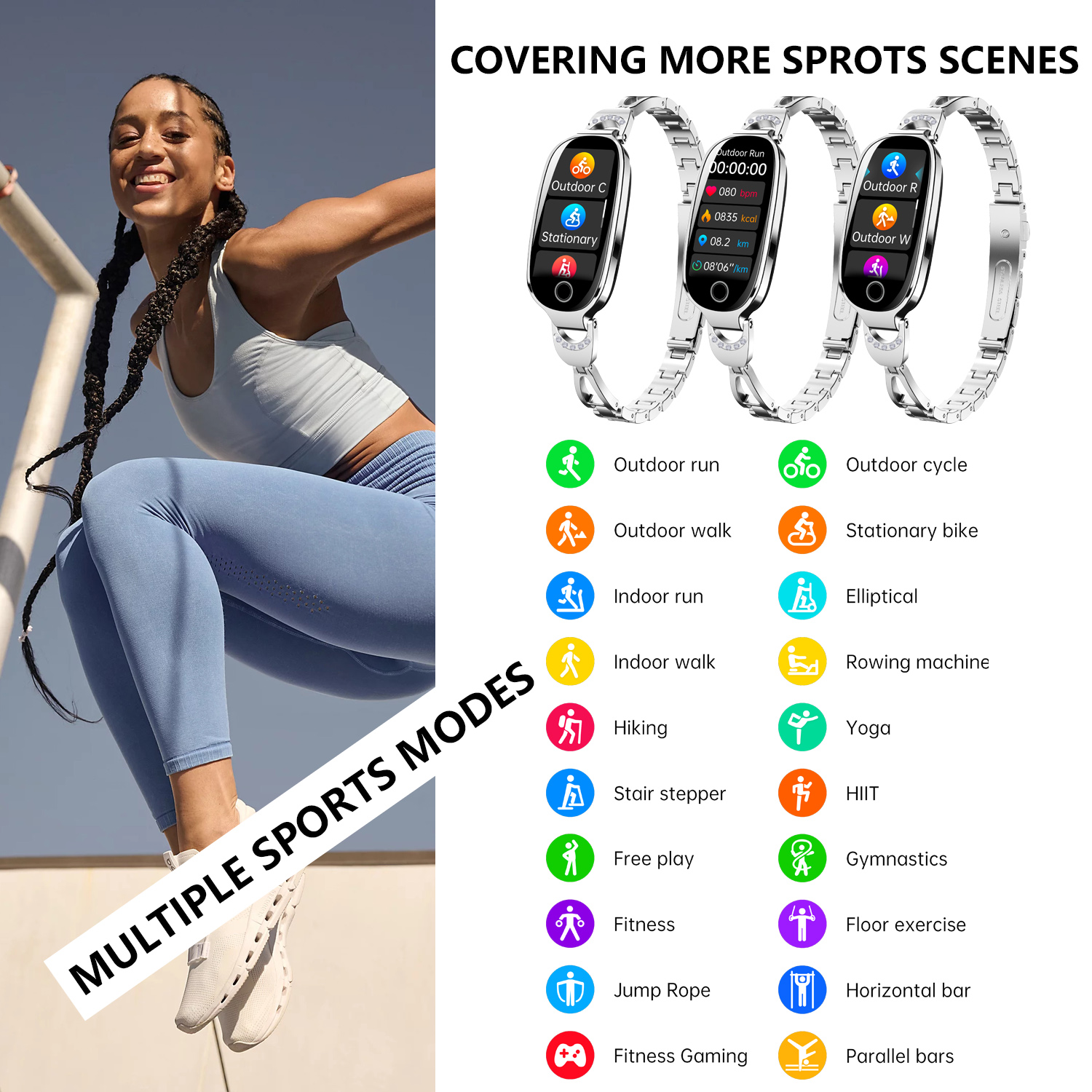 F81 Girl Heart Rate Waterproof - Breath Rate Monitor avis et prix