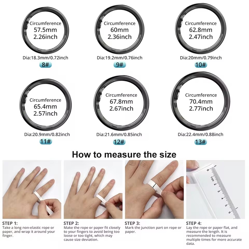 R09 Smart Ring Men Women with  - Temperature Ring Skin avis et prix