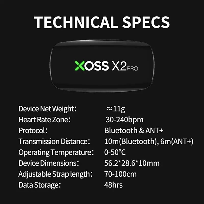 XOSS X2 Pro Chest Strap Heart  - Breath Rate Monitor avis et prix