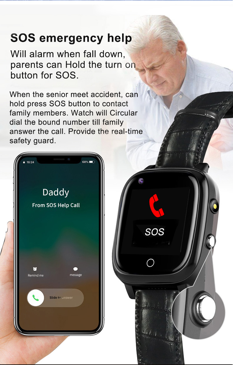 Elderly Smart Watch For Senior - Fall Detection Watch avis et prix