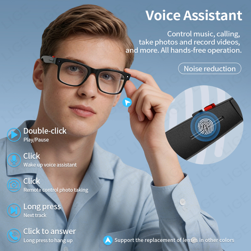 LIGE 5MP Camera Smart Glasses  - Smart Glasses Lens avis et prix