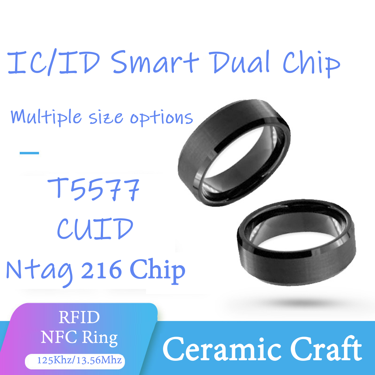 CUID T5577 Dual Chip Clone Rin - Smart Ring Nfc Pay avis et prix