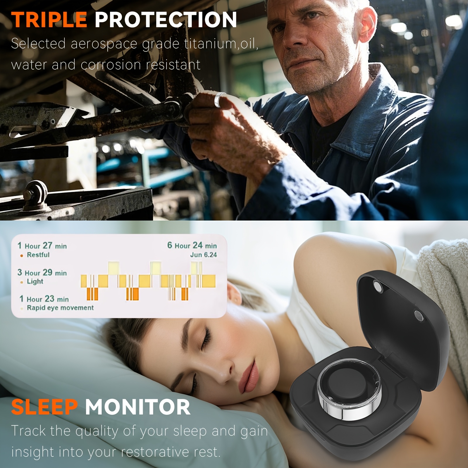 Smart Ring Men Women with Char - Temperature Ring Skin avis et prix