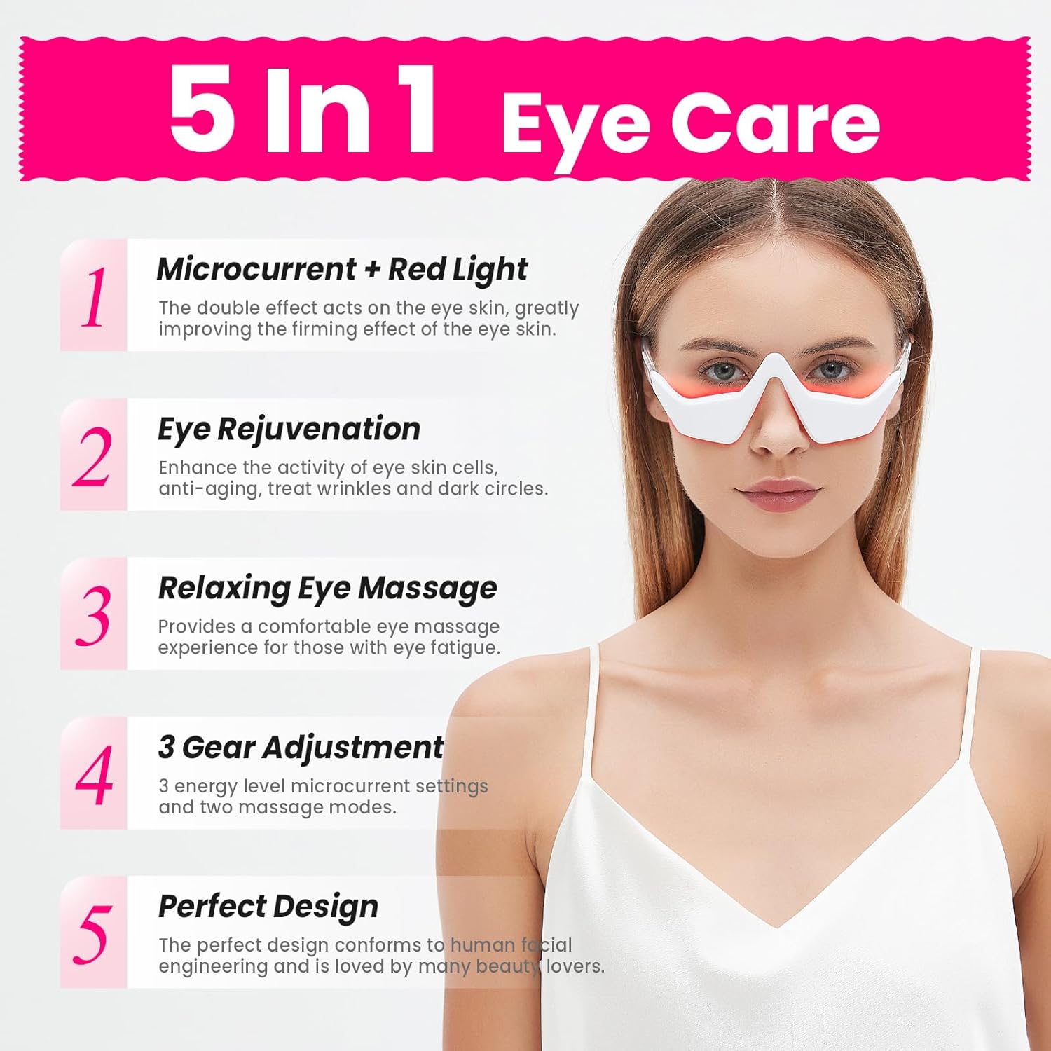 Microcurrent EMS Eye Massager  - Light Therapy Glasses avis et prix