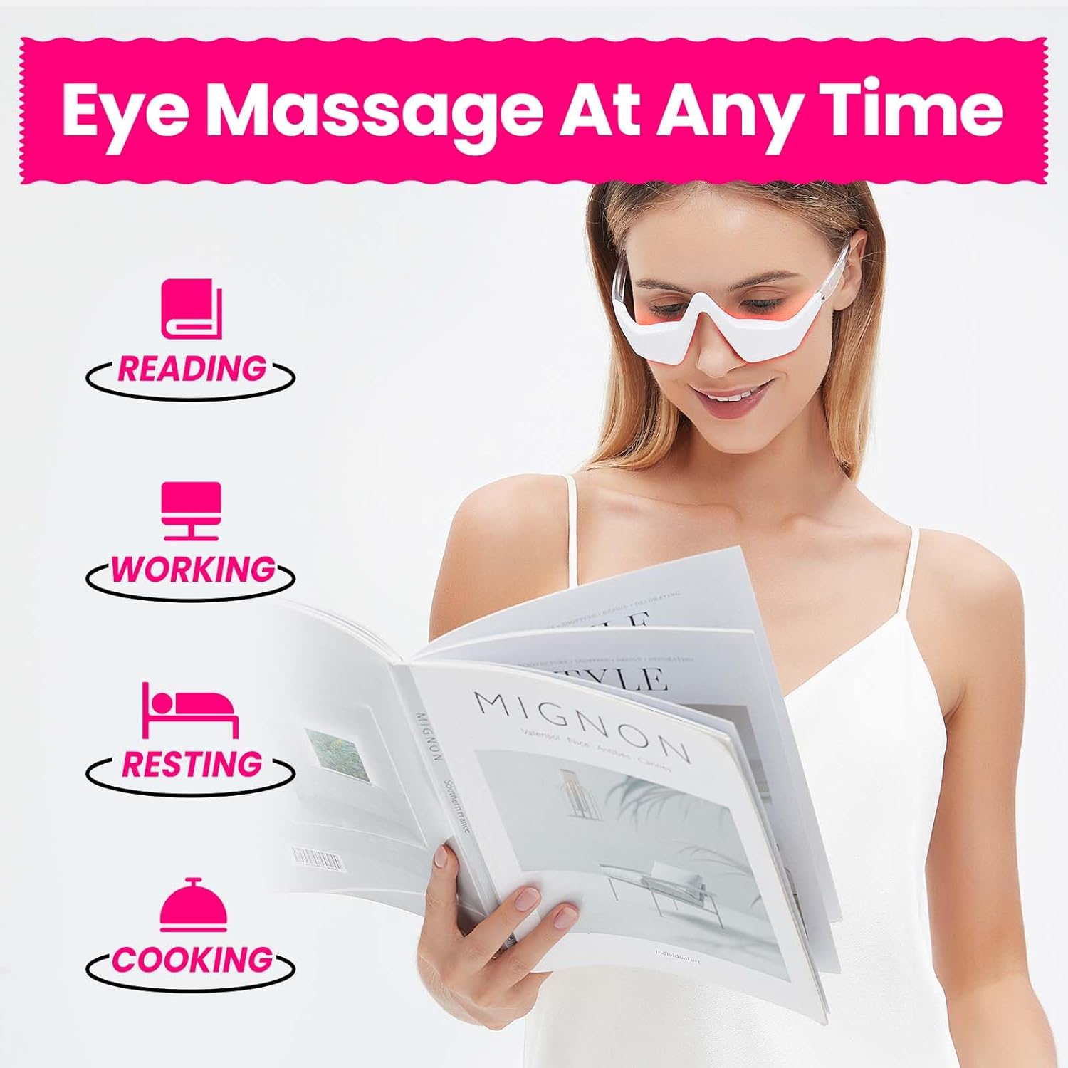 Microcurrent EMS Eye Massager  - Light Therapy Glasses avis et prix