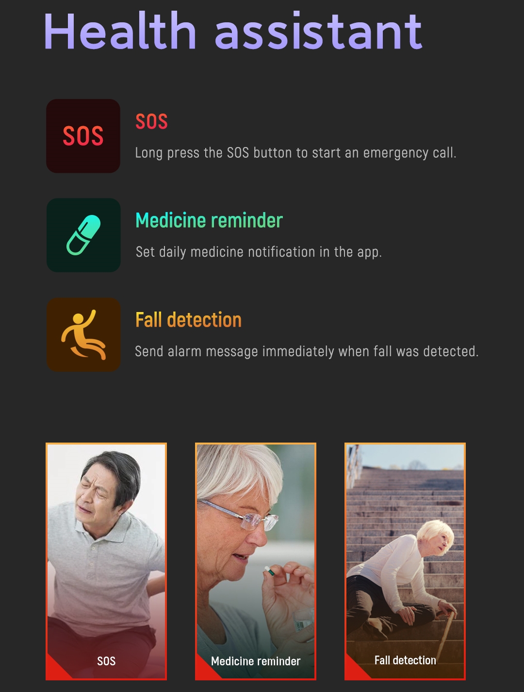 Fall Detection Smart Watch For - Fall Detection Watch avis et prix